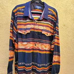 Roark navy Aleutian print CPO jacket